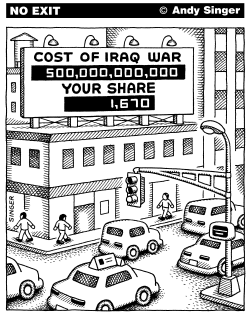 COST OF IRAQ WAR by Andy Singer