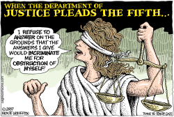JUSTICE PLEADS THE FIFTH   by Monte Wolverton