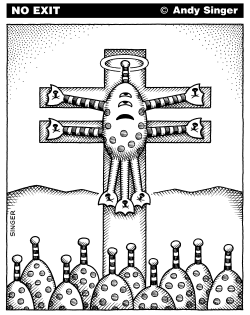 CRUCIFIED ALIEN by Andy Singer