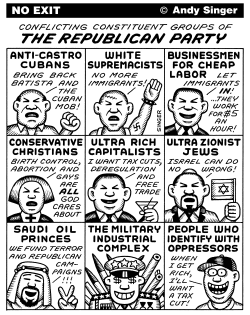 REPUBLICAN CONSTITUENT GROUPS IN CONFLICT by Andy Singer