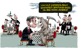 WOLFOWITZ GIRLFRIEND AND THE WORLD  by Daryl Cagle