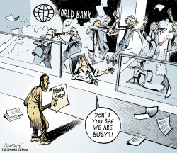 FIGHT AT THE WORLD BANK by Patrick Chappatte