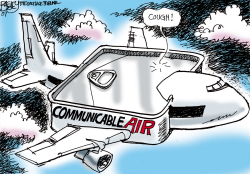 TUBERCULOSIS ON A PLANE  by Pat Bagley