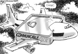 TUBERCULOSIS ON A PLANE by Pat Bagley