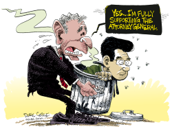BUSH SUPPORTS GONZALES  by Daryl Cagle