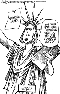 IMMIGRATION REFORM SPIKED by Mike Keefe