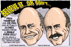 PHIL AND FREDS EXCELLENT CARICATURE  by Monte Wolverton