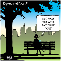 SUMMER AT THE OFFICE by Terry Mosher