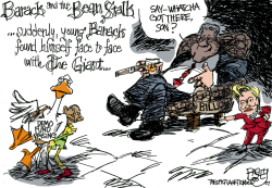 BARACK AND THE BEAN STALK by Pat Bagley