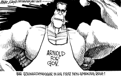 ARNOLDS SILENT ROLE by Mike Keefe