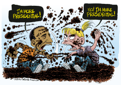 HILLARY AND OBAMA MUD  by Daryl Cagle