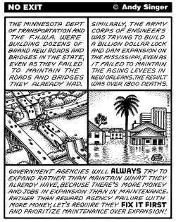 MINNESOTA BRIDGE COLLAPSE GAS TAXES by Andy Singer