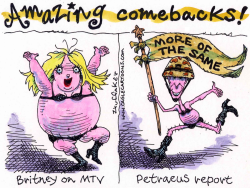 PETRAEUS AND BRITNEY  by Sandy Huffaker
