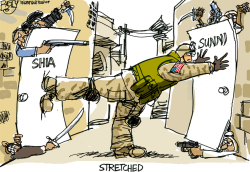 STRETCHED TROOPS by Pat Bagley