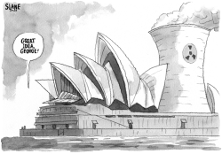 GEORGE BUSH INVADES AUSTRALIA - GREYSCALE by Chris Slane