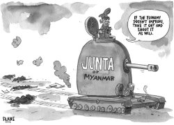 JUNTA RUNS DOWN MYANMAR GREYSCALE by Chris Slane