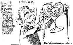 NOBEL PEACE PRIZE 2007 by Mike Keefe