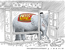 HUGO CHAVEZ IN A CHINA SHOP  by Osmani Simanca