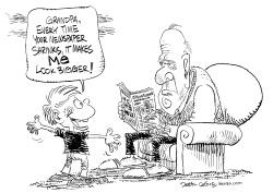 GRANDPA AND SHRINKING NEWSPAPERS by Daryl Cagle