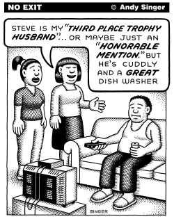 THIRD PLACE TROPHY HUSBAND by Andy Singer