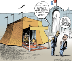 GADHAFI'S VISIT TO FRANCE by Patrick Chappatte