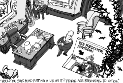 CHENEY ON FIRE by Pat Bagley