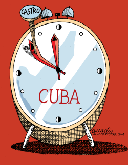 CASTRO STOPS TIME IN CUBA   by Arcadio Esquivel