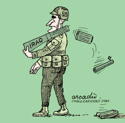 SOLDIER BUSH AND HIS GUN   by Arcadio Esquivel