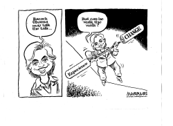 HILLARY WALKS THE WALK by Jimmy Margulies