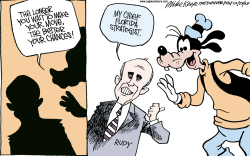 RUDYS CHIEF STRATEGIST  by Mike Keefe