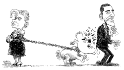 HILLARY ATTACK DOG by Daryl Cagle
