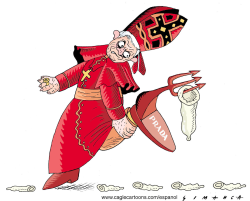 EVIL POPE AND CONDOMS   by Osmani Simanca
