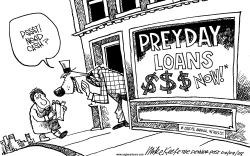 PREYDAY LOANS by Mike Keefe