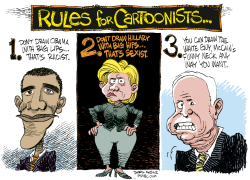 CAMPAIGN RULES FOR CARTOONISTS  by Daryl Cagle