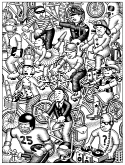 BIKE TO WORK BLACK AND WHITE VERSION by Andy Singer