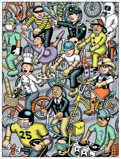 BIKE TO WORK COLOR VERSION by Andy Singer
