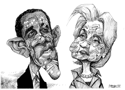 HILLARY AND OBAMA BANDAGES by Petar Pismestrovic