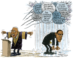 OBAMA PASTOR JEREMIAH WRIGHT  by Daryl Cagle