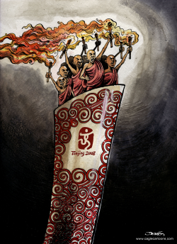 CHINA OLYMPICS TORCH AND TIBET PROTESTS by Dario Castillejos