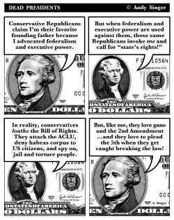 HAMILTON AND JEFFERSON DISCUSS FEDERALISM by Andy Singer