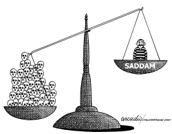 SADDAM ON THE SCALE by Arcadio Esquivel