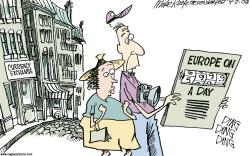 EUROPE ON  A DAY  by Mike Keefe