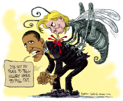 TELL HILLARY TO PULL OUT  by Daryl Cagle