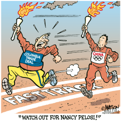 COLOMBIA TRADE DEAL TORCH RELAY- by R.J. Matson