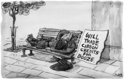 THE CARBON TRADING HOMELESS- GREYSCALE by Chris Slane