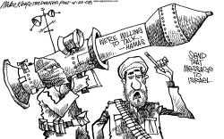 MESSAGE FROM HAMAS  by Mike Keefe
