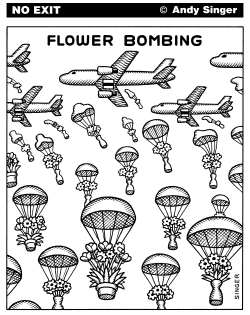 FLOWER BOMBING by Andy Singer
