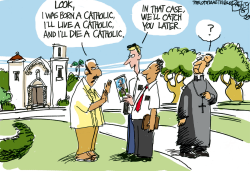 LOCAL MORMON BAPTISM FOR DEAD by Pat Bagley