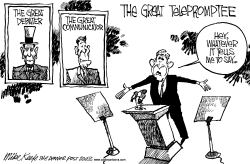 THE GREAT TELEPROMPTEE by Mike Keefe