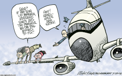 AIRLINE EXTRAS  by Mike Keefe